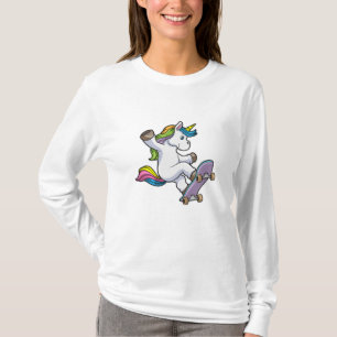 Unicorn som Skater med Skateboard T Shirt