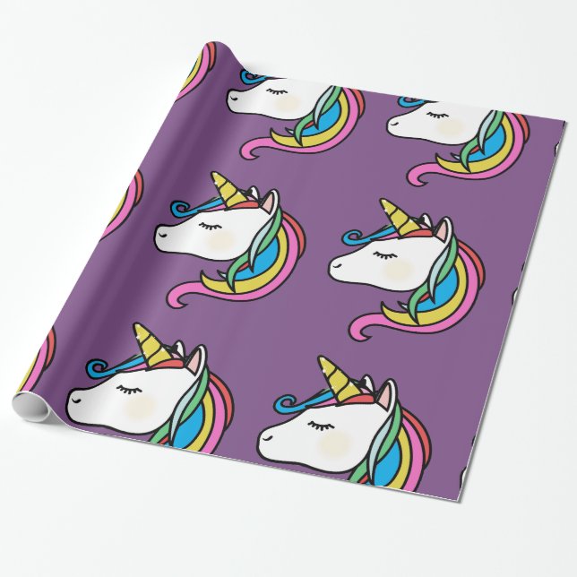 unicorn som slår in papper presentpapper (Utrullad)