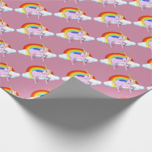 Unicorn som slår in papper presentpapper