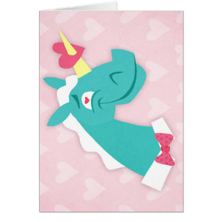 Unicorn som slås av kärlek OBS kort