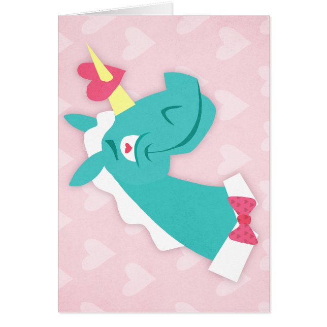 Unicorn som slås av kärlek OBS kort (Framsidan)