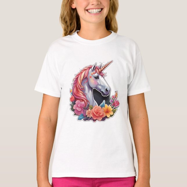 Unicorn, söt design t shirt (Framsida)