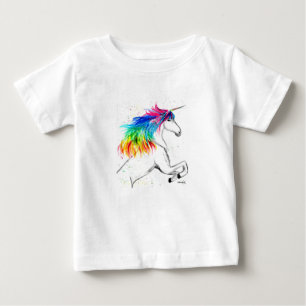 Unicorn söt regnbåge, vattenfärg Flicka T-shirt