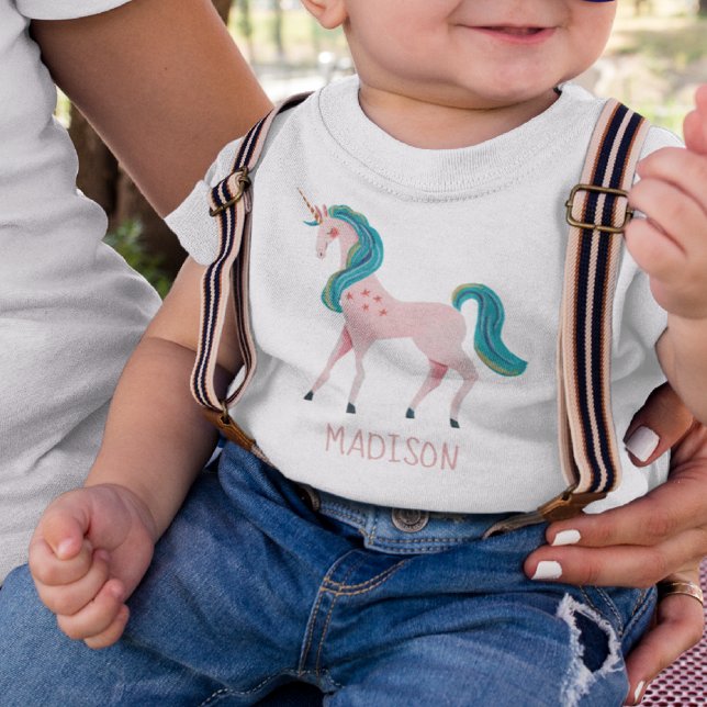 Unicorn söta barn flickor baby T-Shirt (Skapare uppladdad)