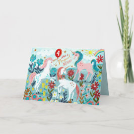 Unicorn söta flickors födelsedagskort kort