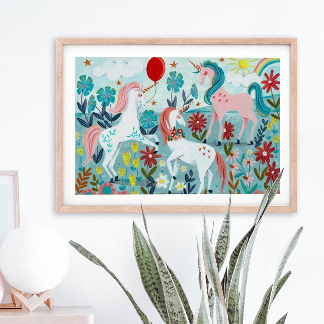 Unicorn söta regnbågflickor poster (Skapare uppladdad)