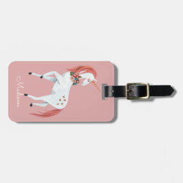 Unicorn söta rosa-flickor bagagebricka