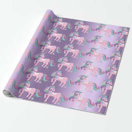Unicorn Sparkl Glitter Rosa Blommigt Baby Lavender Presentpapper