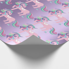 Unicorn Sparkl Glitter Rosa Blommigt Baby Lavender Presentpapper