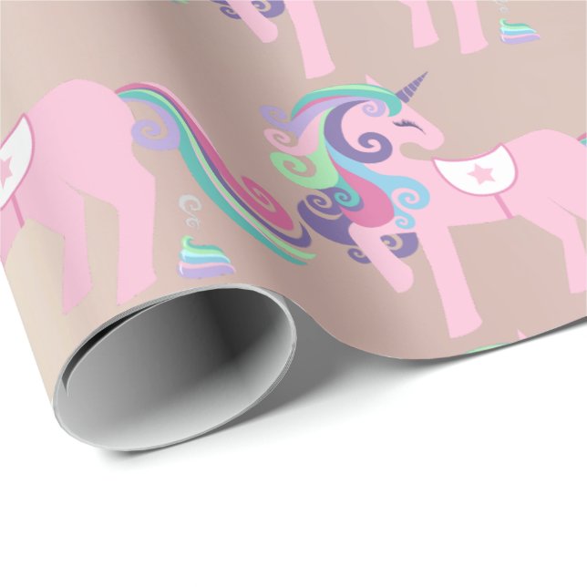 Unicorn Sparkl Glitter Rosa Blommigt Baby Paarly Presentpapper (Rullad Hörn)