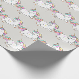 Unicorn Sparkl Glitter Rosa Sweet Candy Baby Grått Presentpapper
