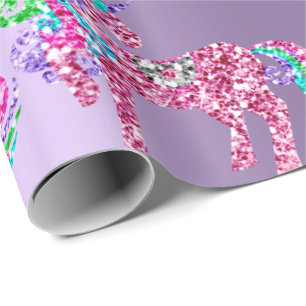 Unicorn Sparkly Glitter Rosa Fairly VIP Lila Presentpapper