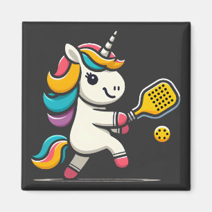 Unicorn spelar Pickleball Player Älskare Kids Wome Magnet