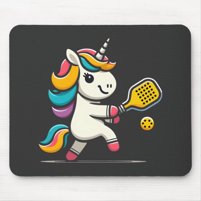 Unicorn spelar Pickleball Player Älskare Kids Wome Musmatta (Framsidan)