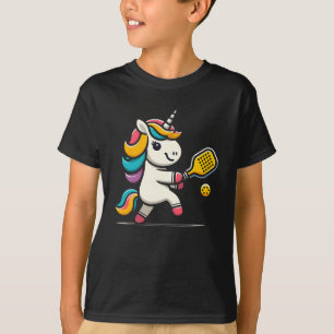 Unicorn spelar Pickleball Player Älskare Kids Wome T Shirt