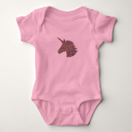 Unicorn Sprinkle Print Rosa Baby Bodykostym T-shirt