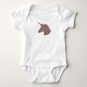Unicorn Sprinkle Print Rosa Baby Bodykostym T Shirt