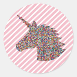 Unicorn Sprinkles Grattis på födelsedagen Rand Sti Runt Klistermärke