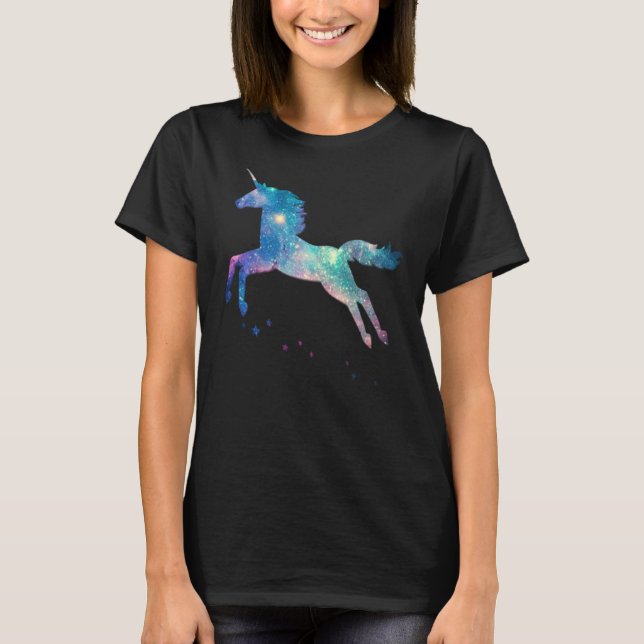 Unicorn Squad Galaxy Galactic Space Flygande T Shirt (Framsida)