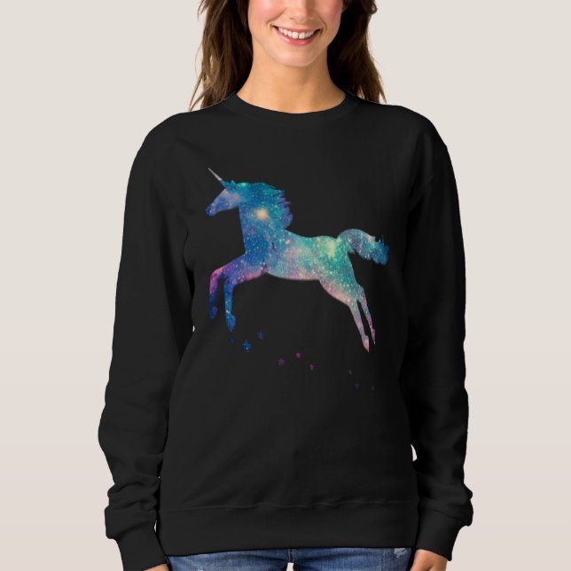 Unicorn Squad Galaxy Galactic Space Flygande T Shirt (Framsida)