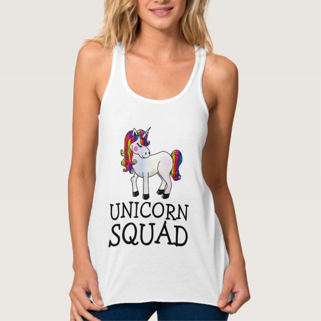 UNICORN SQUAD T-Shirts Linne Med Racerback (Framsida)