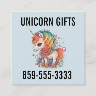 UNICORN SQUARE BUSINESS CARD CARDS FYRKANTIGT VISITKORT