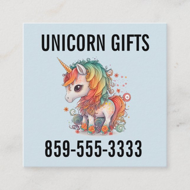 UNICORN SQUARE BUSINESS CARD CARDS FYRKANTIGT VISITKORT (Framsida)
