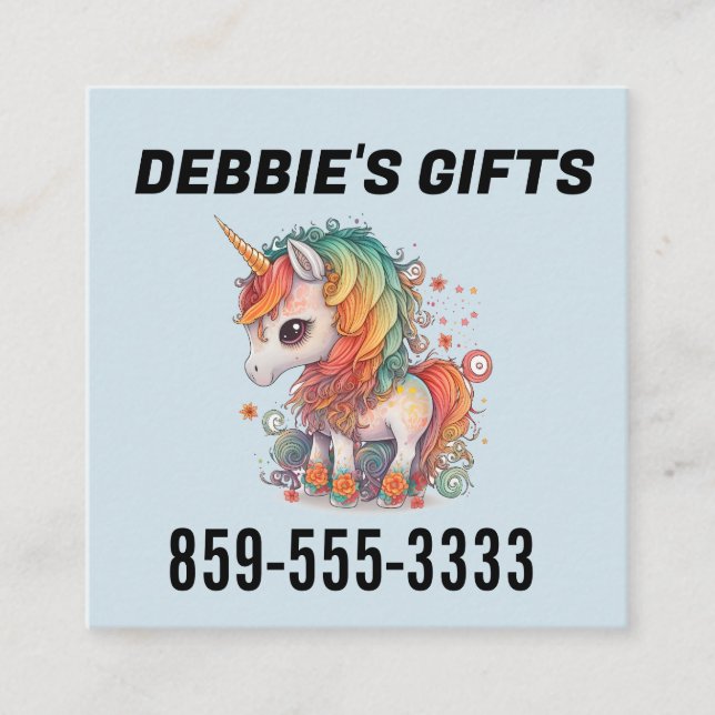 UNICORN SQUARE BUSINESS CARDS FYRKANTIGT VISITKORT (Framsida)