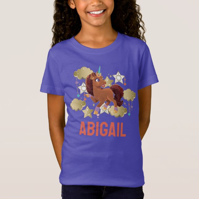 Unicorn Stars & Clouds T Shirt (Framsida)