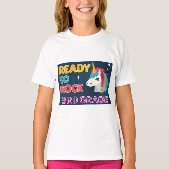 Unicorn sten 3:e Klass T Shirt (Framsida)
