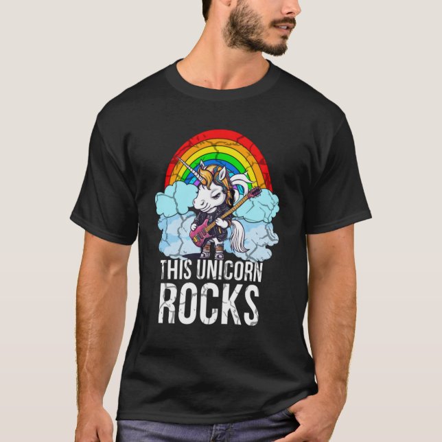 Unicorn Sten Guitar T Shirt (Framsida)