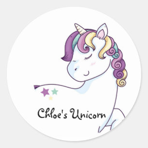 Unicorn Sticker, Classroom Decor, Unicorn Runt Klistermärke
