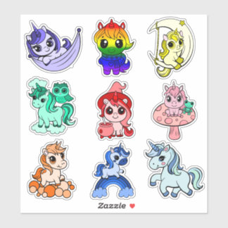 Unicorn Sticker Pack för barn - Whimsical, Magic Klistermärken