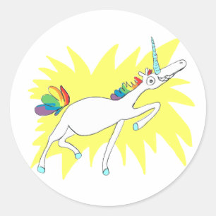 Unicorn Sticker Runt Klistermärke
