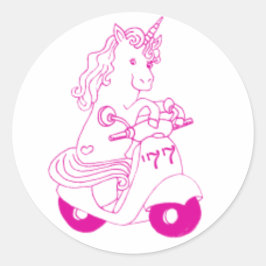 Unicorn Sticker Runt Klistermärke