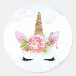 Unicorn Sticker Runt Klistermärke