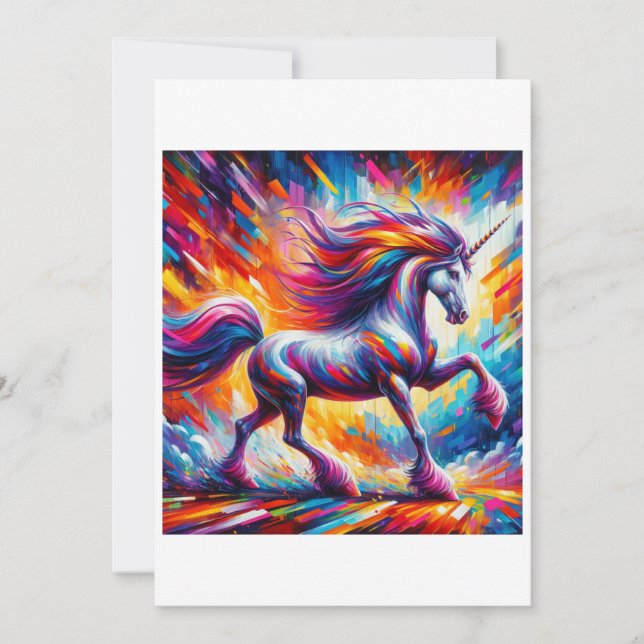 Unicorn Study A - Fantasy AI Julkort (Framsida)