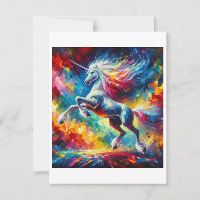 Unicorn Study C - Fantasy AI Julkort (Framsida)