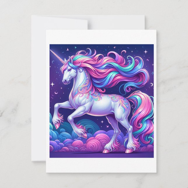 Unicorn Study G - Fantasy AI Julkort (Framsida)