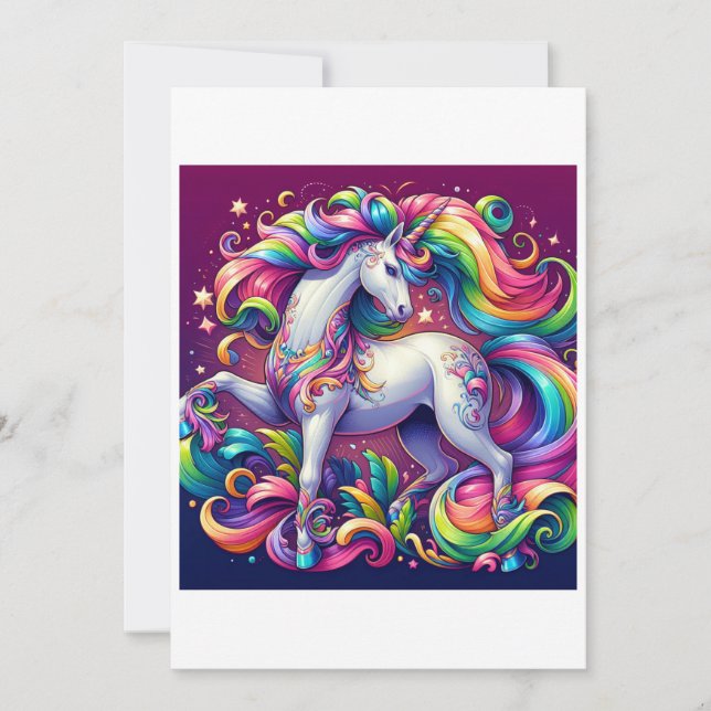 Unicorn Study I - Fantasy AI Julkort (Framsida)