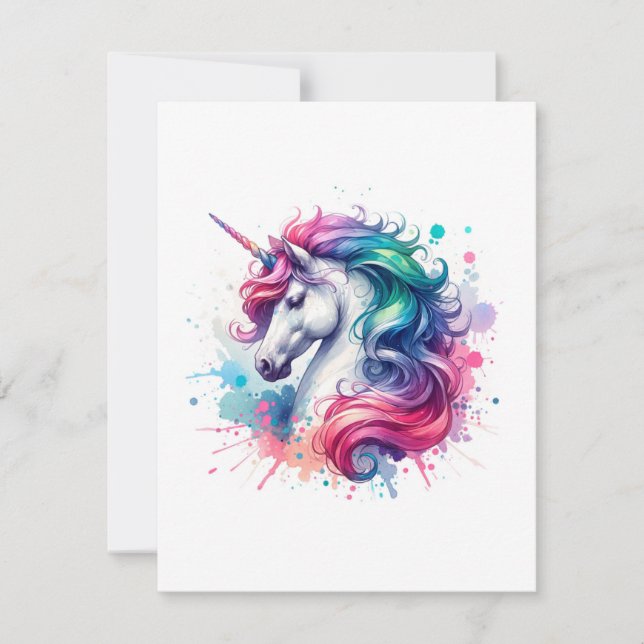 Unicorn Study K - Fantasy AI Julkort (Framsida)