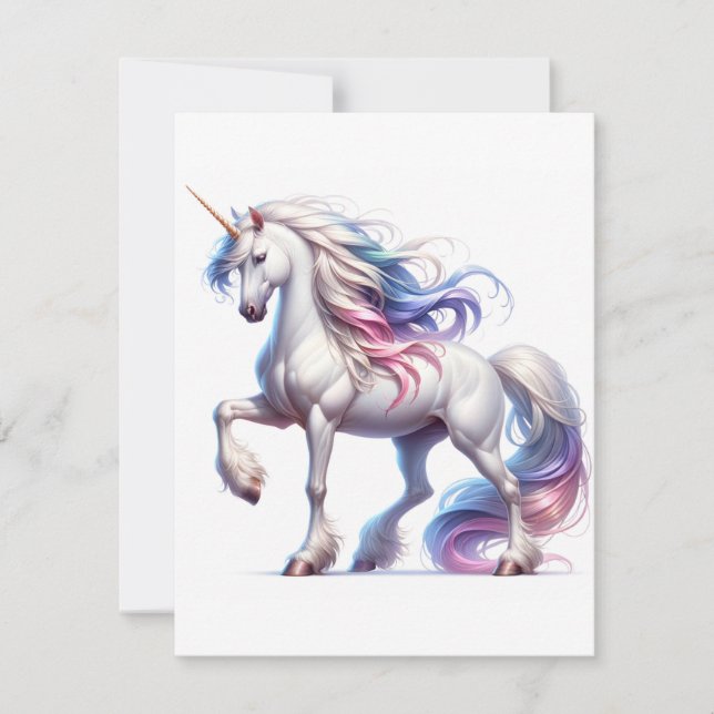 Unicorn Study P - Fantasy AI Julkort (Framsida)