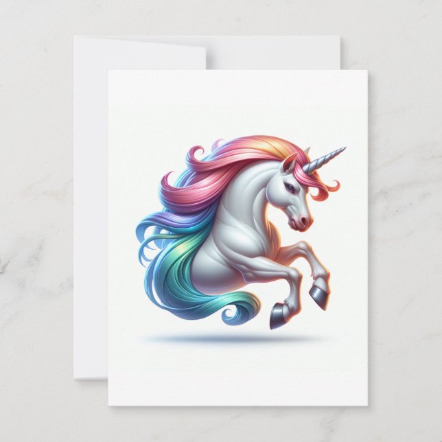 Unicorn Study Q - Fantasy AI Julkort (Framsida)
