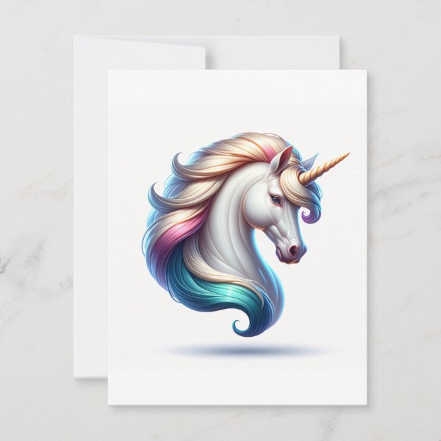 Unicorn Study R - Fantasy AI Julkort (Framsida)