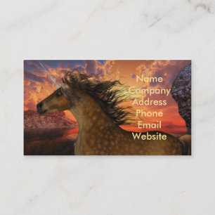Unicorn Sunset Visitkort
