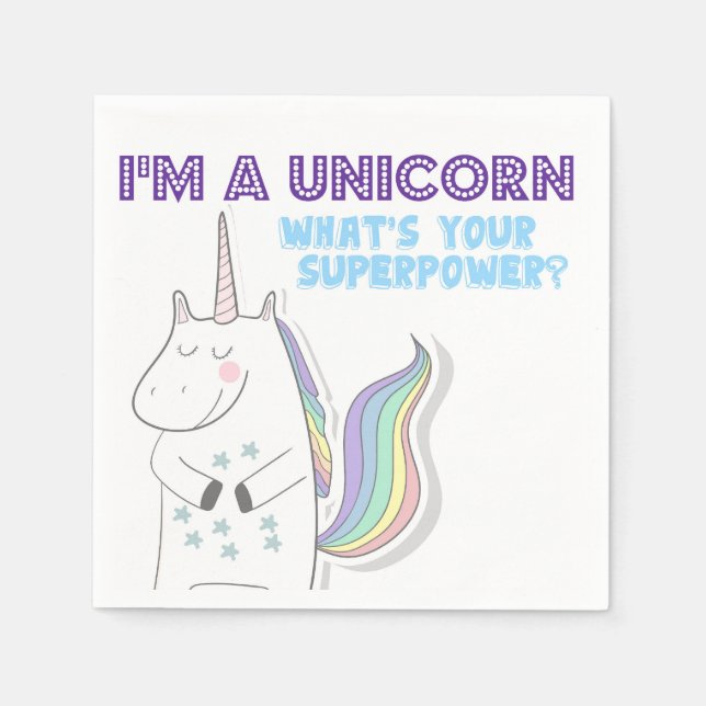 Unicorn Superpower Pappersservett (Framsidan)