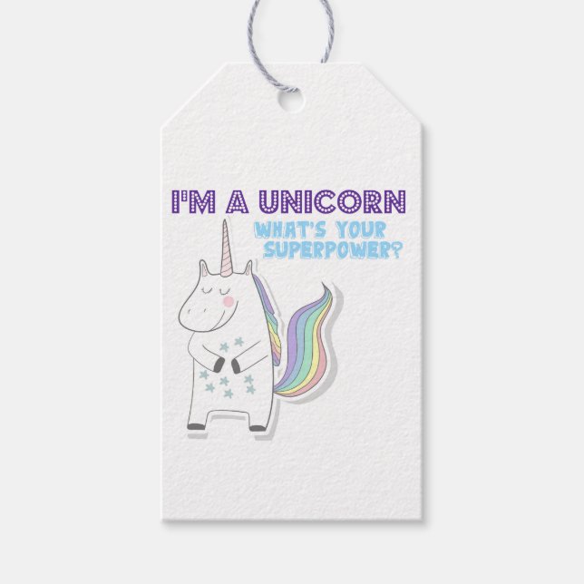 Unicorn Superpower Presentetikett (Framsidan)