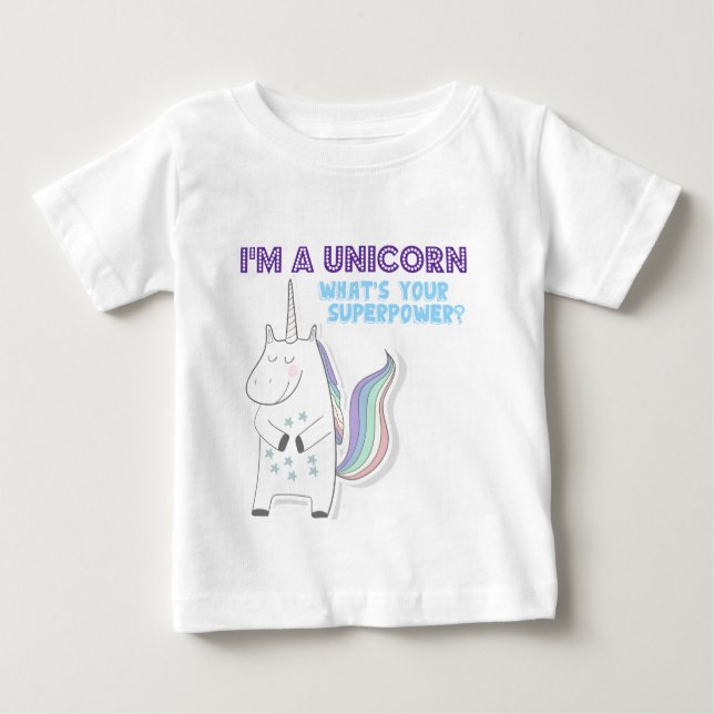 Unicorn Superpower Tee Shirt (Framsida)