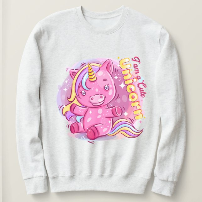 Unicorn Sweatshirt T Shirt (Design framsida)