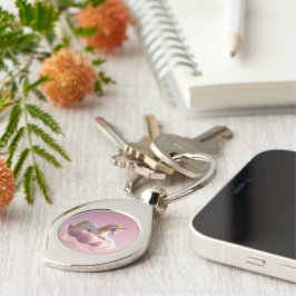 Unicorn Swirl Silverfärgad Nyckelring